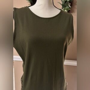 Olive Green Sleeveless Women's Top